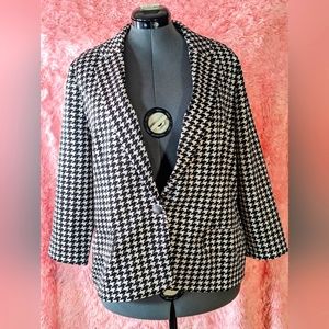 NYCC XL polyester Houndstooth pattern blazer